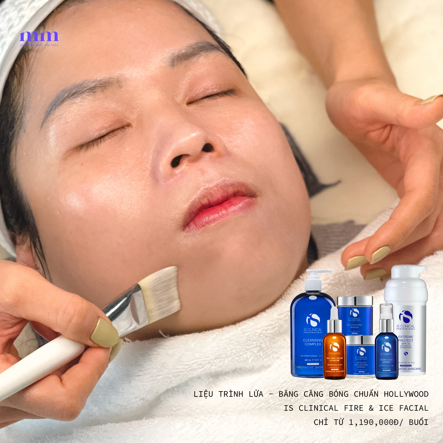 Liệu trình căng bóng da chuẩn thảm đỏ iS Clinical Fire & Ice Facial