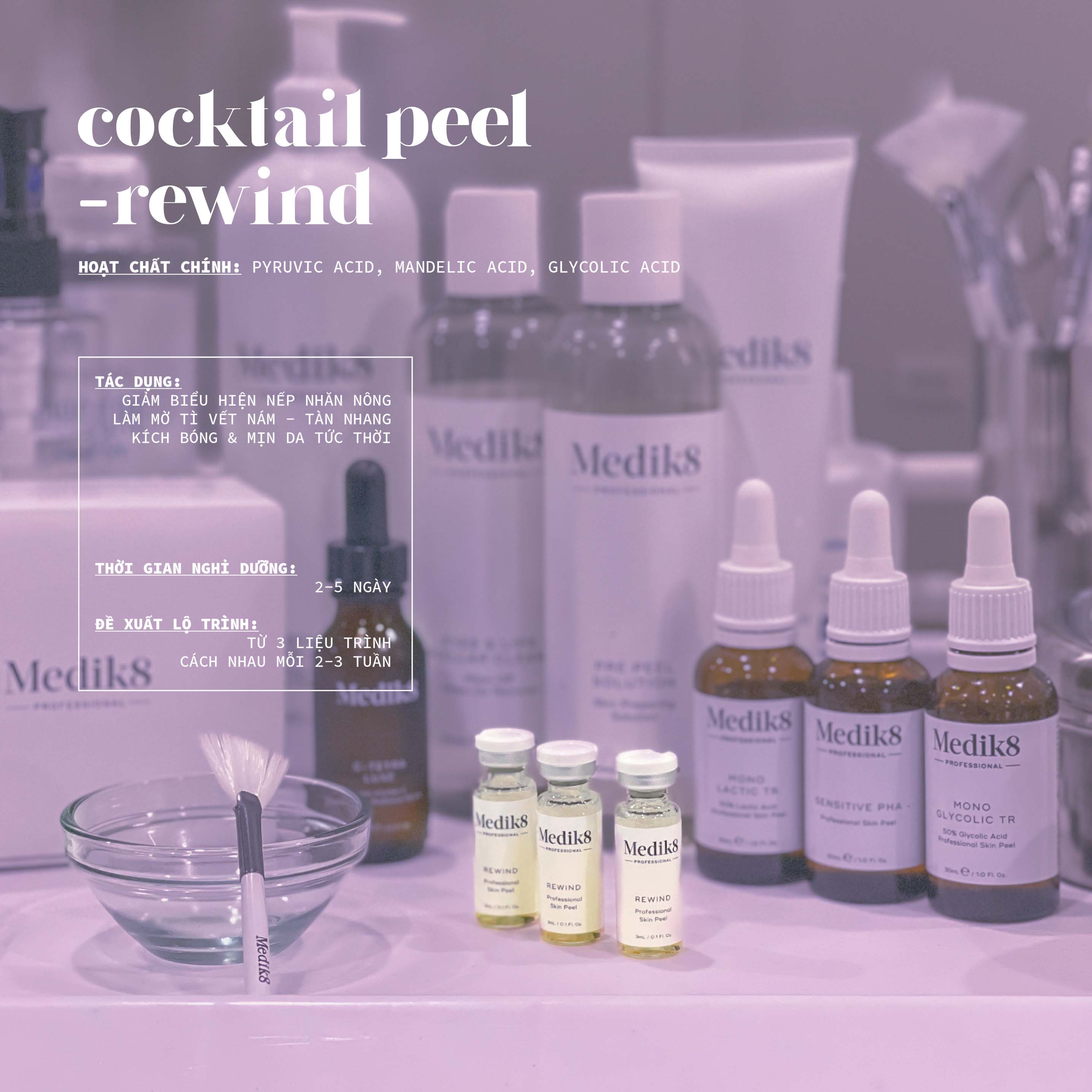 Peel da trẻ hóa giảm nhăn Medik8 Cocktail Peel - Rewind