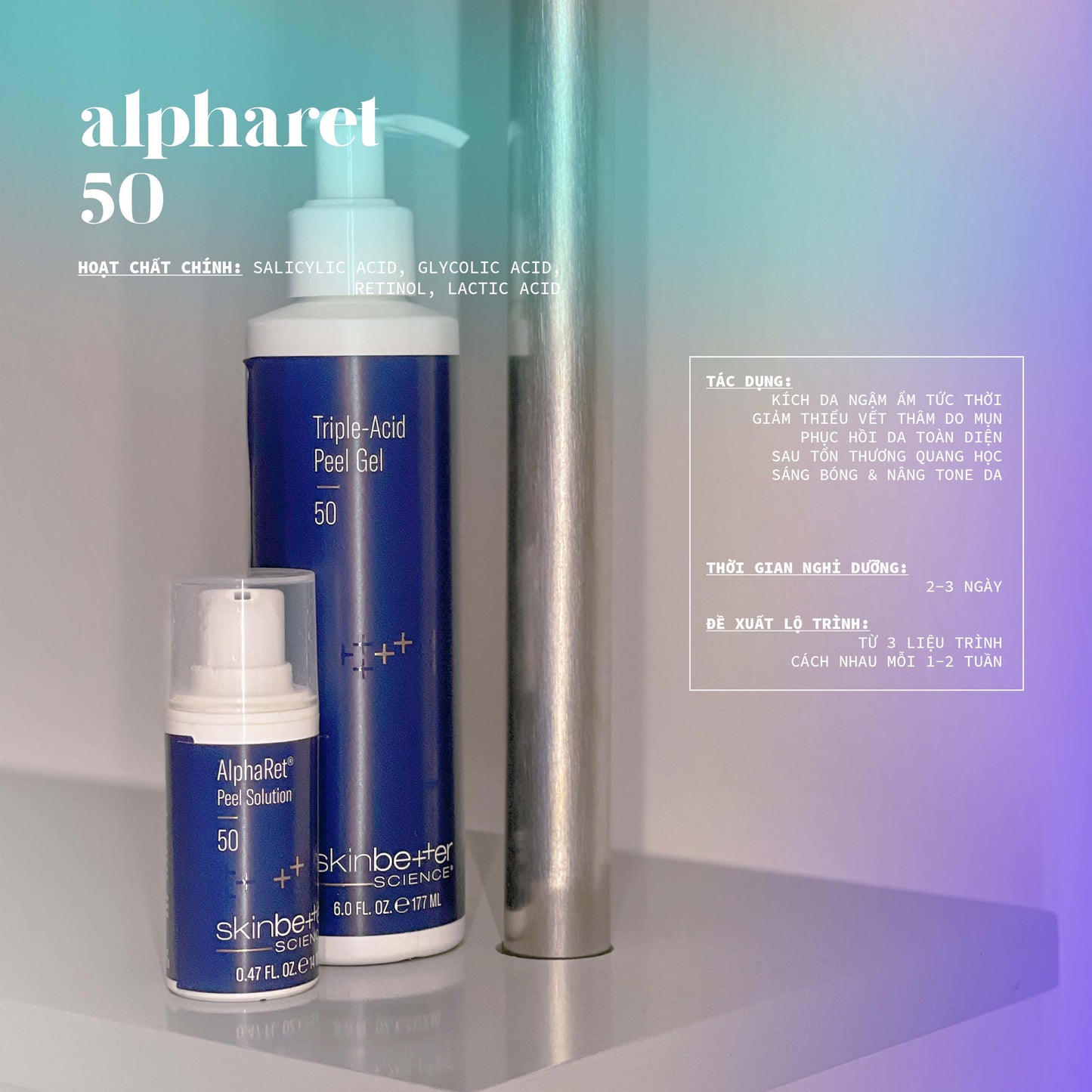 Peel da tăng cường sức khỏe làn da Skinbetter AlphaRet Professional Peel System 50
