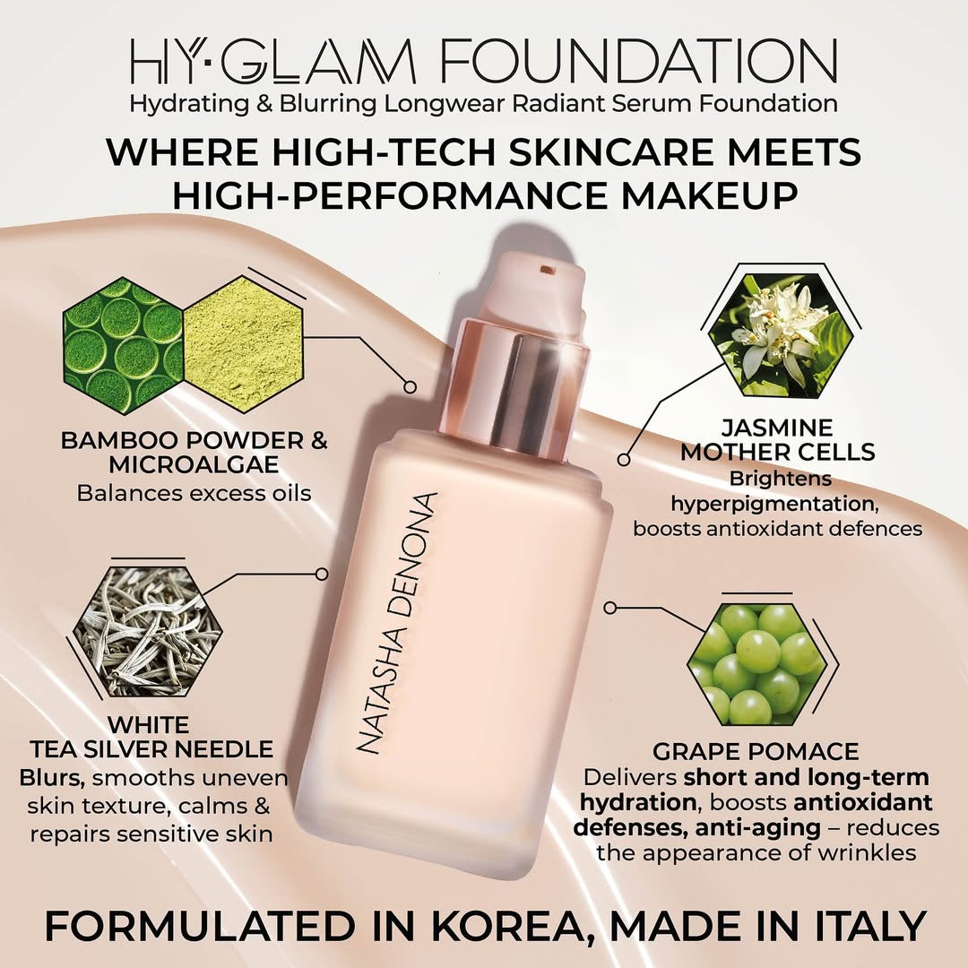Natasha Denona Hy-Glam Hydrating & Blurring Longwear Radiant Serum Foundation 30ml