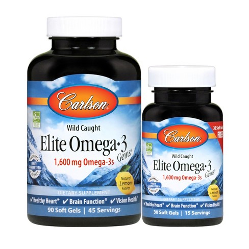 Carlson Elite Omega-3 Gems 1600mg Omega-3s Pack 90+30